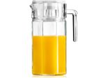 Brocca In Vetro Per Bevande, Acqua, Succhi, Limonata, Con Coperchio, 1,5 L