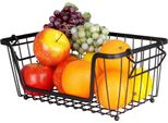 Cesto Per Frutta E Verdura In Metallo Nero, Impilabile