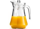 Brocca In Vetro Per Bevande, Acqua, Succhi, Limonata, Con Coperchio, 1,4 L