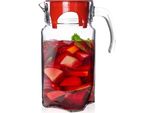 Brocca In Vetro Per Bevande, Acqua, Succhi, Limonata, Con Coperchio, 1,75 L