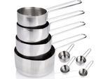 4 Misurini E Cucchiai In Acciaio Inox Per La Cucina