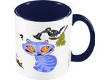 K-Pop Cacciatori Di Demoni - Tazza Da Caffè, Bicolore, Demon Tiger PM12971 (Taglia Unica) (Blu/Bianco/Marino)