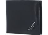 Ted Baker Pelle Portafoglio Embossed Corner Leather Bifold Coin Wallet Black Nero