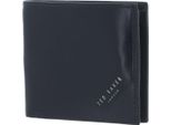 Ted Baker Pelle Portafoglio Embossed Corner Leather Bifold Coin Wallet Navy Blu Scuro