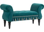 Panca Imbottita Con Rivestimento In Velluto 117 X 40 X 58 Cm Per Soggiorno E Camera Da Letto, Elegante E Confortevole