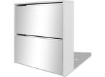 Vidaxl Scarpiera A 2 Scomparti Con Specchio Bianco 63X17X67 Cm