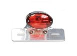 Mini Fanale Posteriore Cat-Eye Cromato Rosso Con Kzb
