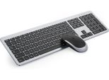 Set Mouse Tastiera Senza Fili, Ricaricabile Ultrasottile, Ergonomico Con Copertura Antipolvere In Silicone Per Pc/Laptop/Smart Tv, Layout Qwertz