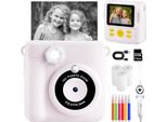 Macchina Fotografica Istantanea, 1080P 2,4 Pollici Schermo Fotocamera Digitale Bambini Con 32GB Tf Card, Carta Da Stampa, Penne Colorate, Regalo Per 3-12 Anni Ragazzi