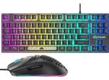 Tastiera E Mouse Da Gioco, Tastiera Rgb Cablata Con Sensazione Meccanica + Mouse Da Gioco Con 6400 Dpi Regolabili, Keycap Retroilluminati, Per PS4