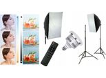 Set 5In1 Lampade Led 200W (1600W) 3000-6500K + Telecomando Softbox 50X70Cm Treppiede 230Cm / LED803