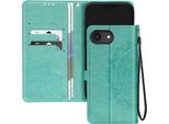 Avizar, Custodia Per Iphone 16E Con Portafoglio E Cinturino, Verde, Con Fiore Mandala