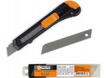 Coltello Per Carta Da Parati In Plastica 18 Mm + Lame Spezzabili Per Coltello 18 Mm, (10 Pz.) Polax