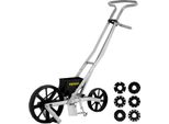 Seminatrice Vevor Seminatrice Manuale In Alluminio+Abs 6 Piastre Di Semina A Fila Singola 78-84 Cm Altezza Regolabile Del Bilanciere 6 Cm Ruota Anteriore 5 Cm Ruota Posteriore Ideale Per Semi Come Mais Porro Spinaci Carote
