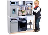 SpielküChe Klein "Miele KüChe Family", Bunt (Grau, Weiß, Schwarz), SpielküChen, Kinderb:83,5Cm H:101Cm T:30Cm, Holz, Mit Licht- Und Sound, B:83,5Cm H:101Cm T:30Cm