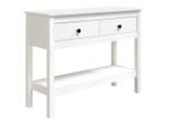 Tavolo Consolle Bianco 100X35X75 Cm In Legno Di Pino Massiccio