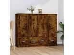 Vidaxl Tavole Alte 3 Pz. Materiale A Base Di Legno Di Quercia Affumicata