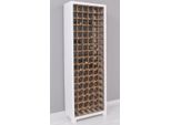 Casa Padrino Mobile Vino In Legno Massiccio Bianco/Naturale 68 X 35 X H. 200 Cm - Portabottiglie In Legno Massiccio In Stile Country - Mobili Bar In Legno Massiccio - Mobili Bar In Stile Country