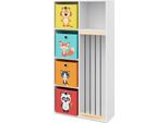 Vicco Libreria Bambini Marvin, 72 X 143 Cm Con 4 Scatole Pieghevoli Opt.1, Bianco