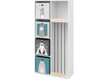 Vicco Libreria Bambini Marvin, 72 X 143 Cm Con 4 Scatole Pieghevoli Opt.2, Bianco