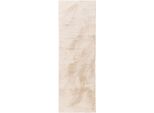 Tappeto Di Pelliccia Furry Beige 70X200 Cm Soggiorno Runner Antiscivolo Lavabile High Pile Benuta Fluffy Plush Shaggy Soft