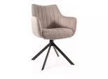 Sedia Girevole Oto 3 - Nero / Beige Chiaro