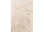 Tappeto Di Pelliccia Furry Beige 140X200 Cm Soggiorno Rettangolare Antiscivolo Lavabile Alto Pelo Benuta Fluffy Plush Shaggy Soft