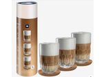 Set 3 Bicchieri Leonardo In Vetro Con Sottobicchieri 390 Ml