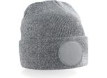 Berretto A Busta Con Patch Circolare Unisex Beechfield RW7304 (Taglia Unica) (Grigio Screziato)