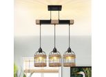 Lampada A Sospensione 3 Fiamme Paralume In Metallo Nero Lampada A Sospensione E27 Altezza Regolabile Luce A Sospensione Per Sala Da Pranzo, Cucina, Bar