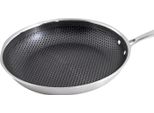 Cheffinger, Wok Da 32 Cm Con Rivestimento Antiaderente A Nido D'ape E Manico Lungo, Argento