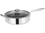 Cheffinger, Padella Con Bordi Alti 28 Cm, Rivestimento A Nido D'ape Con Coperchio, Argento
