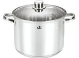 Avizar, Pentola Per Arrosti 24 Cm 9 L In Acciaio Inox Con Coperchio In Vetro Per Tutti I Tipi Di Fornelli, Argento