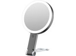 Inf Specchio Cosmetico Illuminato A Led Con Supporto A Orso, Ingrandimento 30X Nero