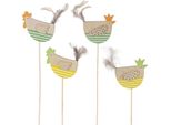 Spilli Decorativi Con Motivo Gallina Per Decorazioni Pasquali E Primaverili, 12 Pezzi