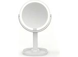 Inf Specchio Per Trucco Led Bifacciale 20 Cm Con Ingrandimento 5X, Ricaricabile Bianco