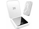 Inf Specchio Trucco Led Ricaricabile Con Ingrandimento 3X - Portatile Bianco