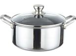 Cheffinger, Pentola 28 Cm 8 L Antiaderente A Nido D'ape Con Coperchio In Vetro, Argento