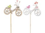 Romantici Bastoncini Di Legno A Forma Di Bicicletta Per Decorazioni Primaverili In Casa E In Giardino, 12 Pezzi