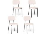 Set Di 4 Sedie Da Pranzo Costway, Sedia Da Cucina Imbottita Con Schienale Curvo, Gambe In Metallo, Piedi, Sedia Da Pranzo Senza Braccioli, Sedia Imbottita