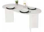 Dmora Tavolo Fisso Monterano 180X89.5X75H Cm Bianco, 6 Posti Forma Ovale