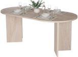 Dmora Tavolo Fisso Monterano 180X89.5X75H Cm Bianco Marmo, 6 Posti Forma Ovale
