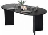 Dmora Tavolo Fisso Monterano 180X89.5X75H Cm Nero, 6 Posti Forma Ovale