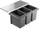 Hailo Contenitore Per Rifiuti 10000228 Triple Xl 900 28/28/28 Litri Grigio Scuro