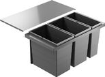 Hailo Contenitore Per Rifiuti 10000227 Triple Xl 800 28/28/18 Litri Grigio Scuro