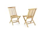 Vcm 2Er Set Holzstuhl Gartenstuhl Terrasse Stuhl Klappbar Teak Holz Natur MaßE B. 46X H. 89 Xt. 62Cm