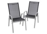 Vcm 2Er Set Gartenstuhl Stapelstuhl Balkonstuhl Hochlehner Schwarz / Rhamen Grau Stappelbar MaßE H. 97 X B. 56 X T. 64 Cm