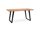 Schreibtisch Massivholz Baumkante U-Gestell Handarbeit Atoll, Goldbraun-Schwarz 180X90X76 Cm