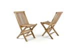 Vcm 2Er Set Kinder Klappstuhl Gartenstuhl Teak Holz Behandelt MaßE H. 60 X B. 30 X T. 40Cm