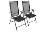 Vcm 2Er Set Klappstuhl Gartenstuhl Campingstuhl Liegestuhl FüR Garten Terrasse Balkon Schwarz / Rahmen Grau MaßE H. 105 X B. 56 X T. 65Cm